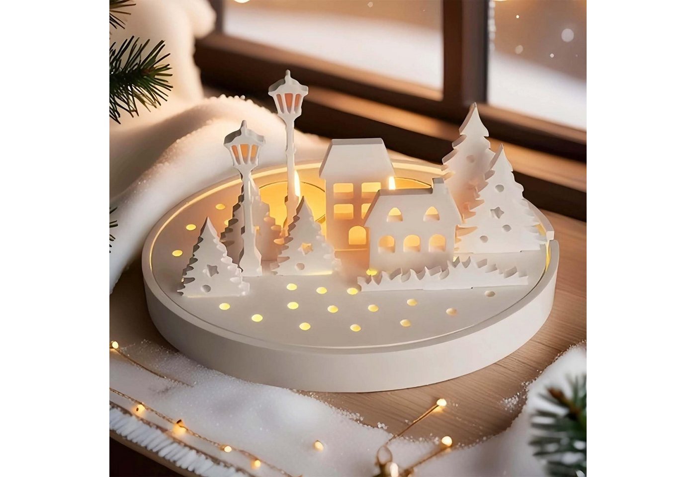 FOUORTUNATE-BEE Silikonform Silicone Moulds Casting Moulds Christmas Houses Pack of 3, (3-tlg), Silicone Mould House for Candle Holders, Tree Casting Moulds – Bild 5 von 5