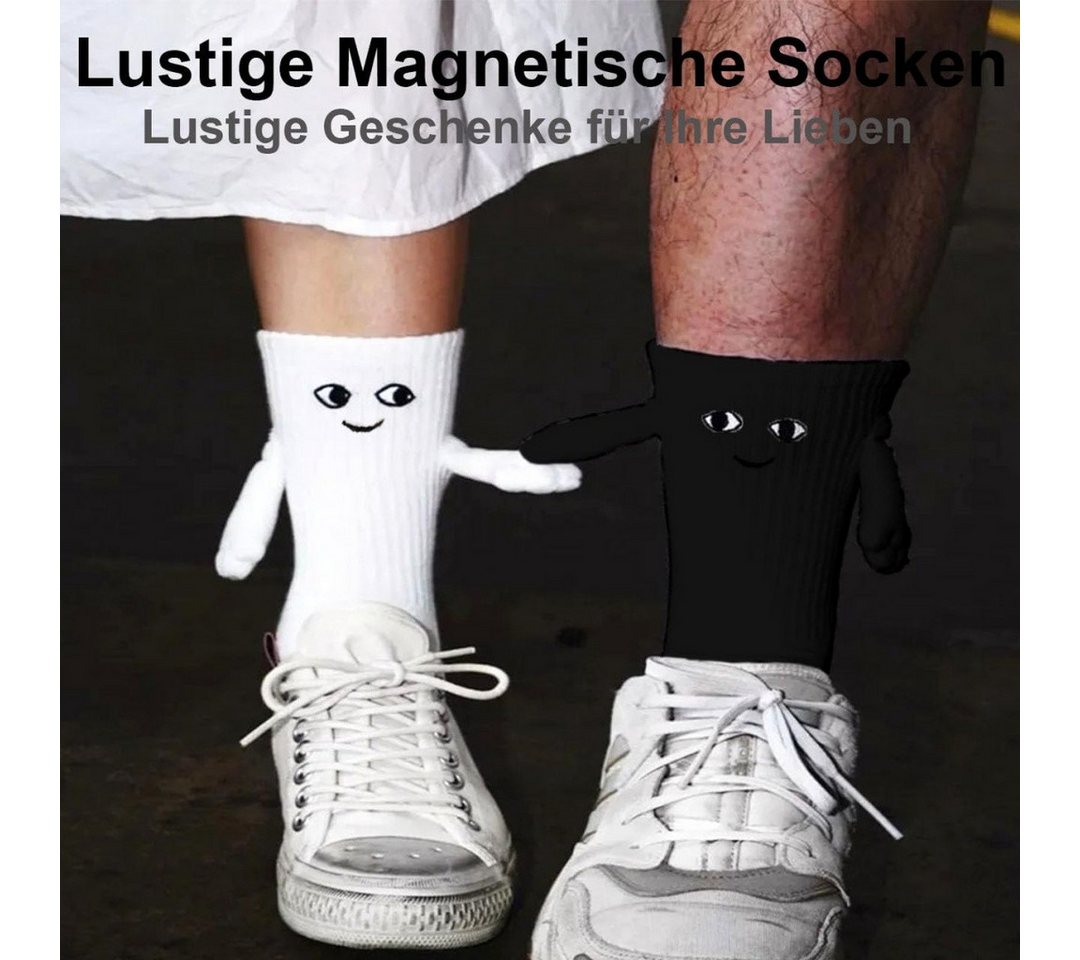 FOUORTUNATE-BEE Socken Magnetische Socken Set 2 Paar mit Händen, Größe 36–43 Hand-in-Hand Socken mit Magnet – Geschenk für Paare & Freunde – Bild 2 von 5