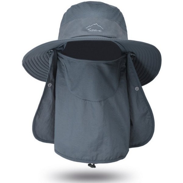 FOUORTUNATE-BEE Sonnenhut Fischerhut mit Nackenschutz Sonnenschutz Hut faltbar Outdoor Sonnenhut für Wandern Angeln Camping mit Kinnband verstellbar