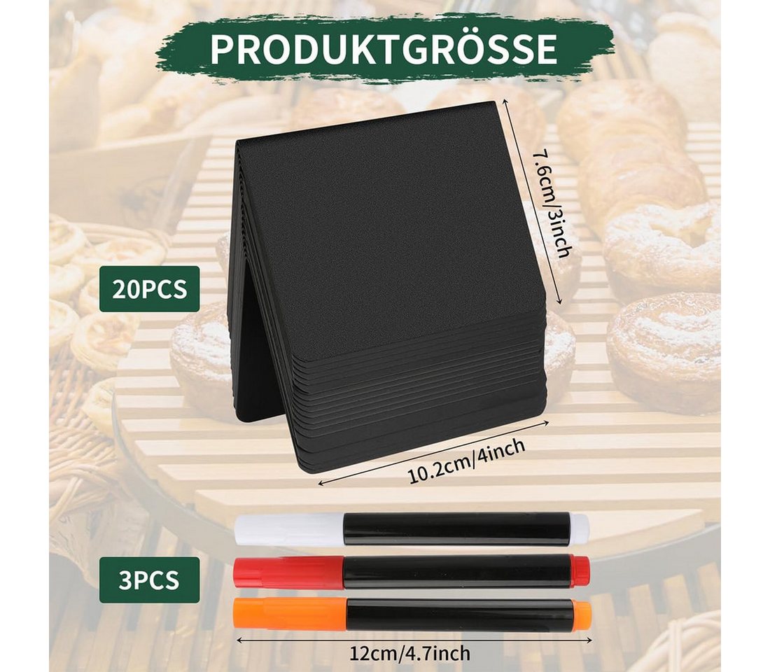 FOUORTUNATE-BEE Standtafel 20 Stück Mini Kreidetafel Klein Kleine Tafeln Zum Beschriften, (Küchennotizen, Tischkarten für Nachrichtenschilder, Preisschilder Tis – Bild 2 von 5