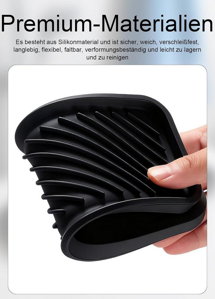 FOUORTUNATE-BEE Tablett 2er Set Silikon Spülbecken Organizer für Schwamm & Seife, (2-tlg), Silikon Abtropfhalter für Spüle, passend für Bürsten & Spülmittel – Bild 5 von 5