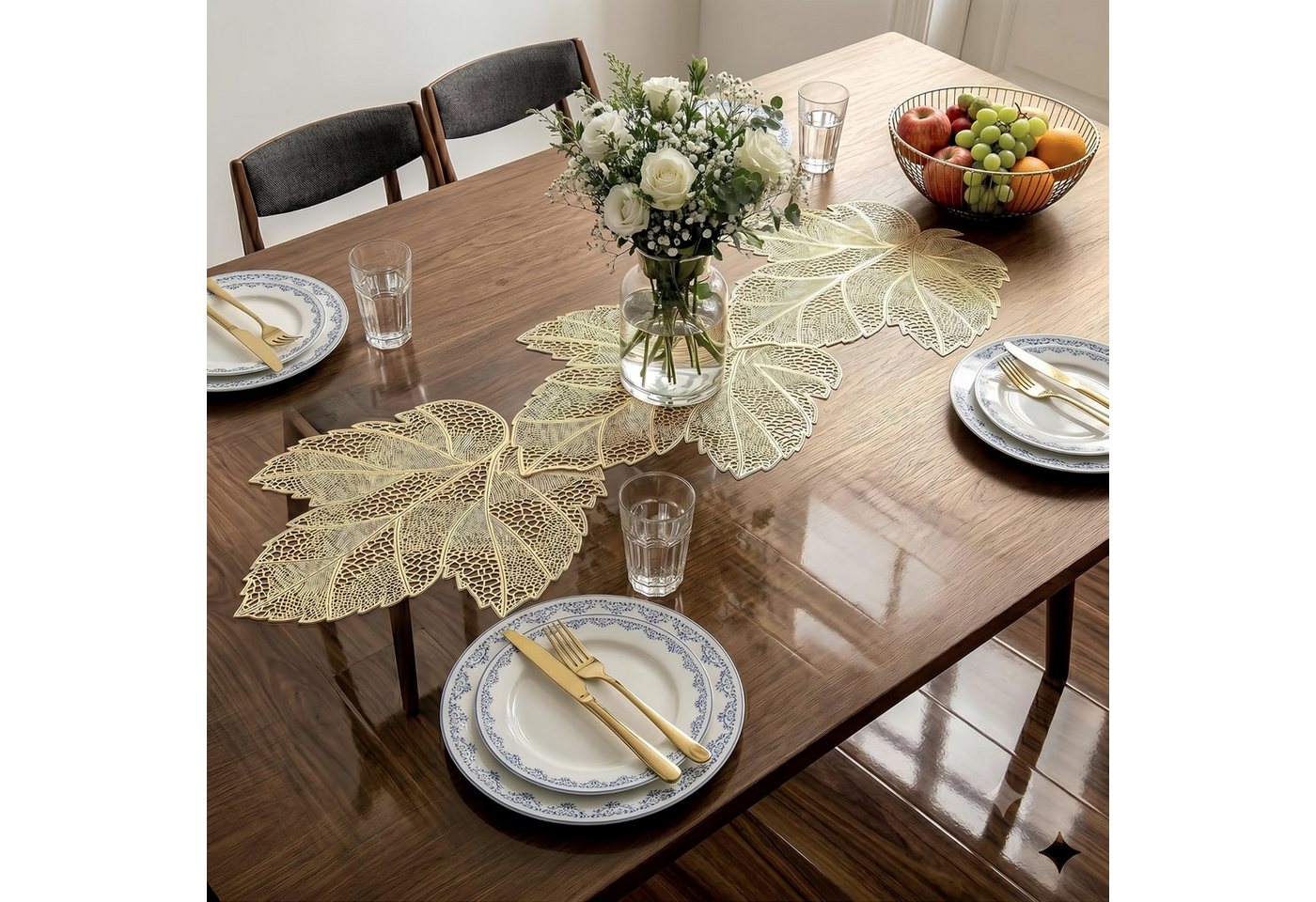 FOUORTUNATE-BEE Tischläufer Tischläufer mit Ahornblatt-Design, abwischbar & hitzebeständig, Ahornblatt-Tischläufer für Hochzeit, Feste und Herbstdeko – Bild 3 von 5