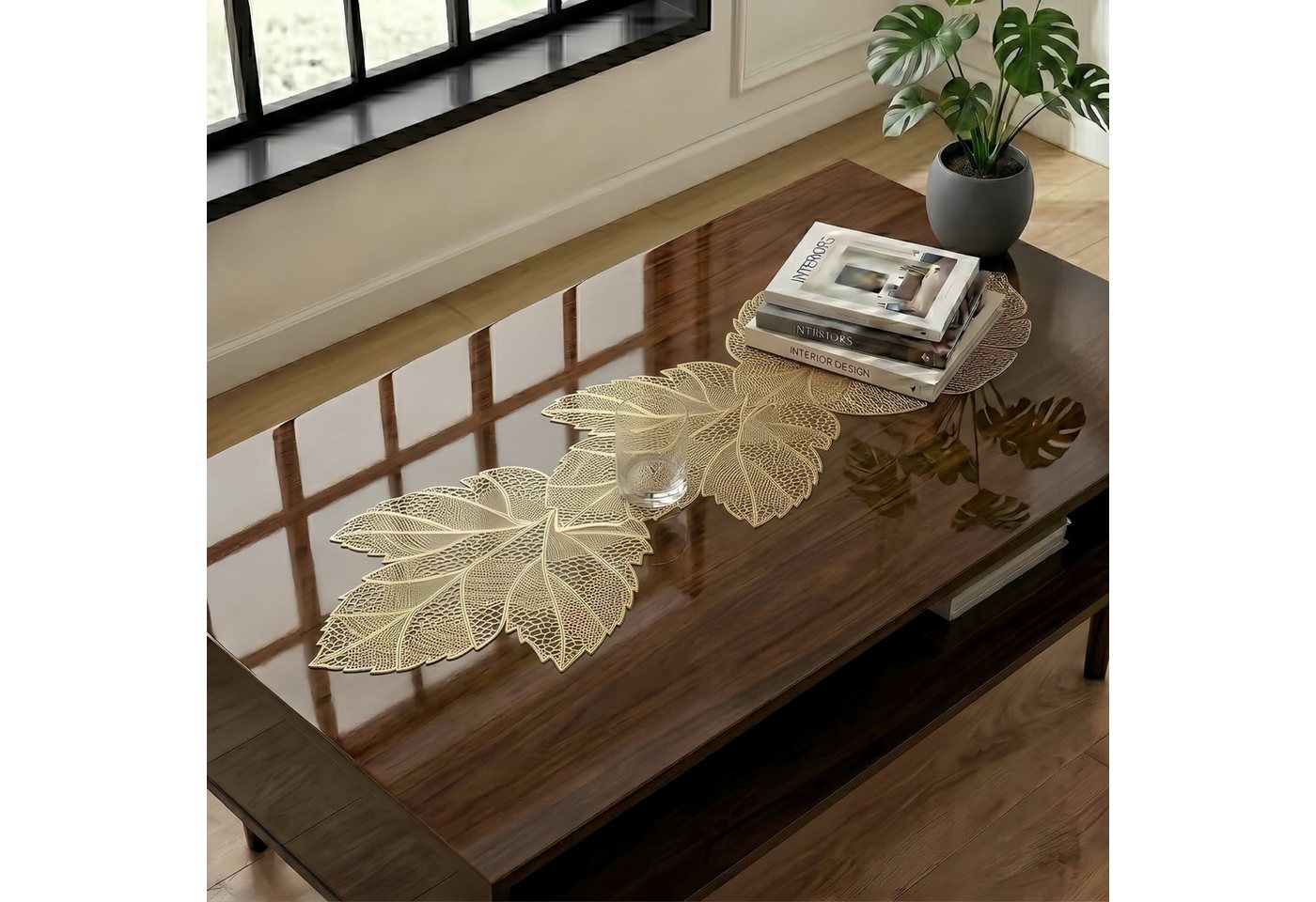 FOUORTUNATE-BEE Tischläufer Tischläufer mit Ahornblatt-Design, abwischbar & hitzebeständig, Ahornblatt-Tischläufer für Hochzeit, Feste und Herbstdeko – Bild 5 von 5