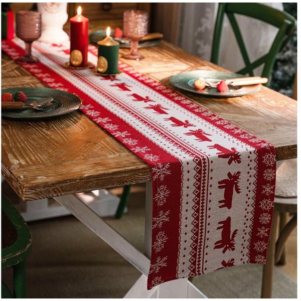 FOUORTUNATE-BEE Tischläufer Weihnachtsdeko Innen Tischläufer Weihnachten Deko (Weihnachtstischläufer Weihnacht Tischdeko), Weihnachtsläufer Weihnachtsdekoration
