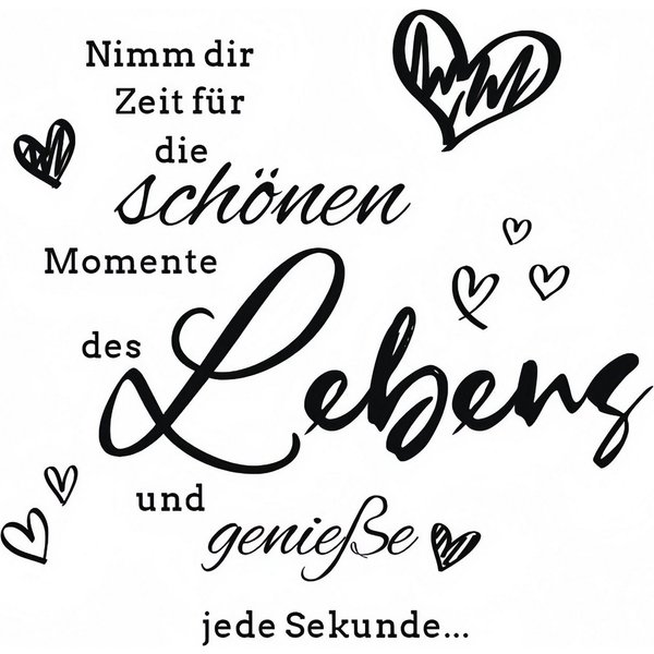 FOUORTUNATE-BEE Wandtattoo 2 Wandtattoos mit schwarzem Schriftzug für Wohnzimmer & Flur (2 St), Schrift Wandaufkleber Set für Wand, Möbel & Türen