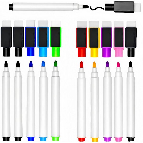 FOUORTUNATE-BEE Whiteboard Marker 10 Whiteboard Marker Magnetisch Feinspitze Abwischbar 8 Farben, (10-tlg), Für Büro, Schule, Zuhause und Planungstafeln vielsei