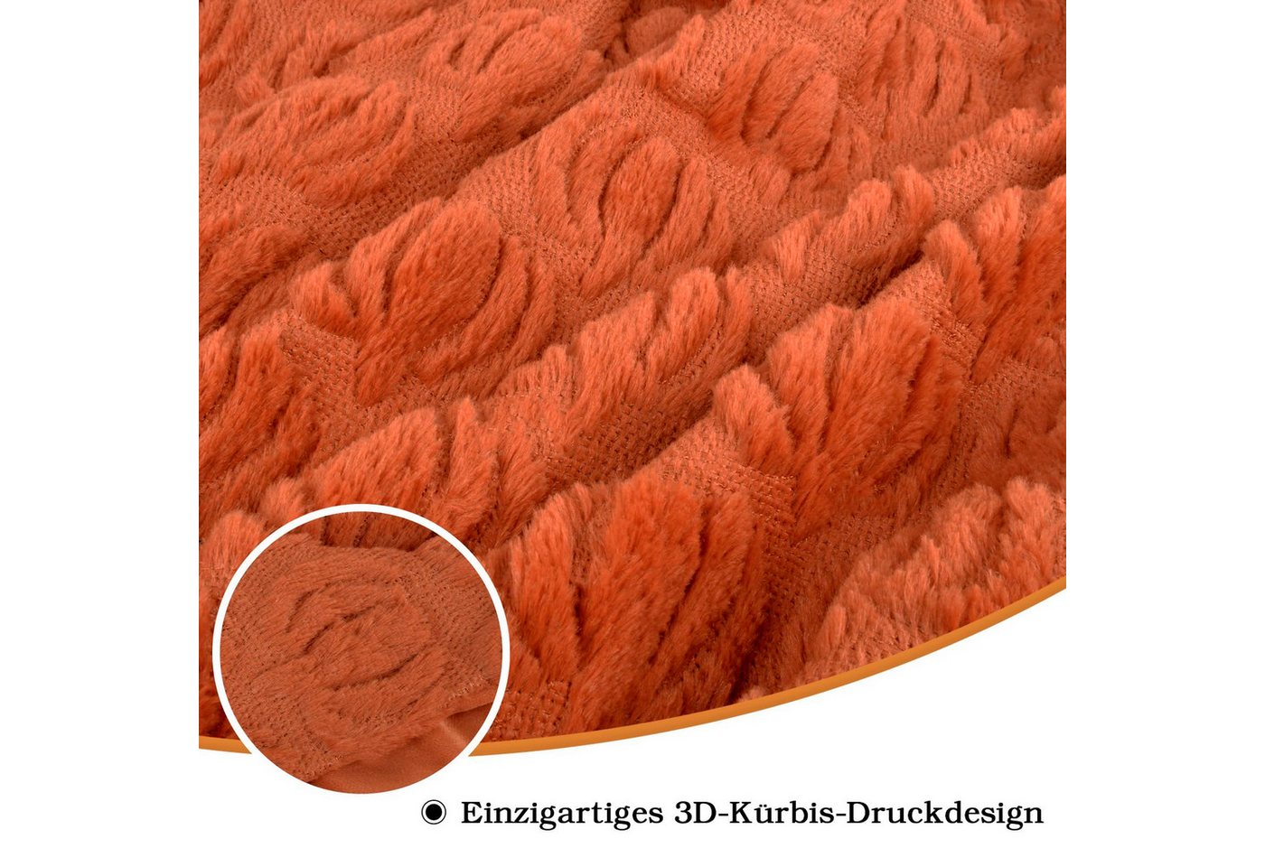 Wohndecke Halloween-Kuscheldecke mit 3D-Kürbismuster, weiche Wohndecke, FOUORTUNATE-BEE, für Bett, Sofa und Schlafzimmer, dekorative Überwurfdecke – Bild 3 von 5