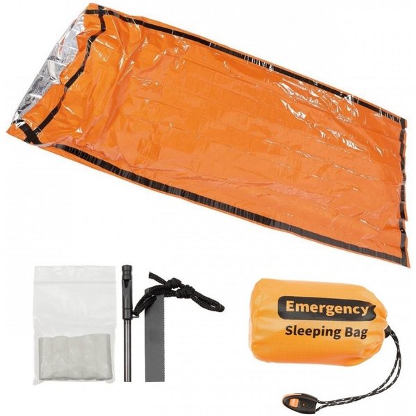FoxOutdoor Biwaksack Notfall-Biwaksack, orange, einseitig alubeschichtet (Set)