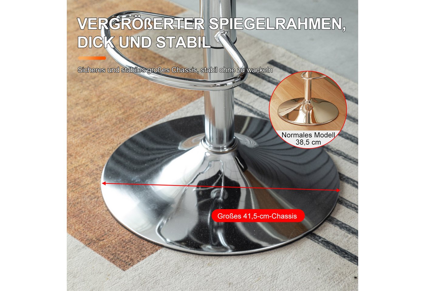 FOXSPORT Barhocker Höhenverstellbar, Höhenverstellbar, um 360° drehbar – Bild 3 von 5