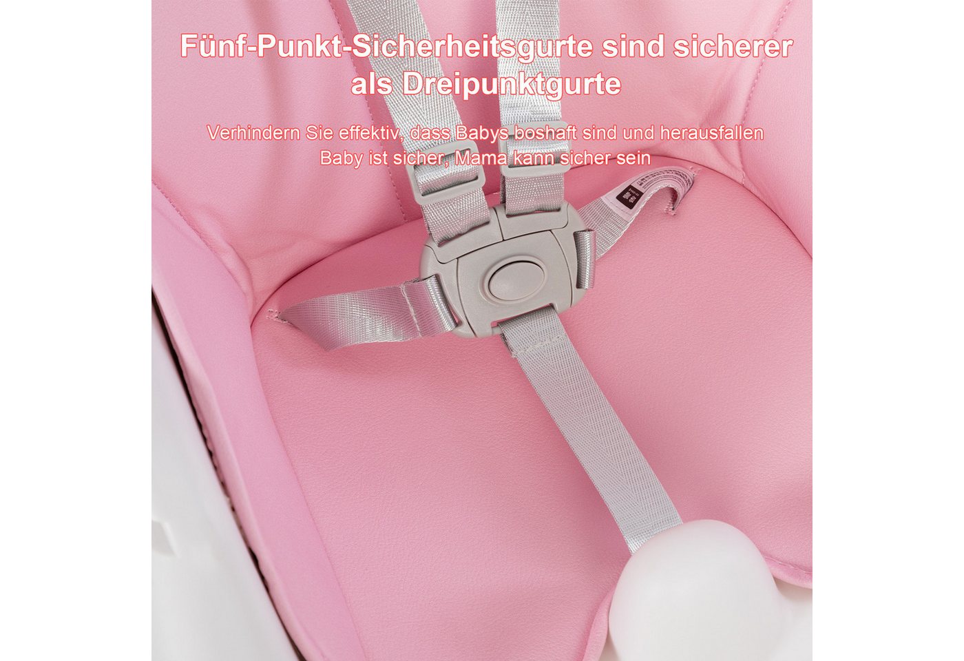 FOXSPORT Kombihochstuhl, Kinder-Esstuhl , 2 in 1 Babystuhl, Kinderklappstuhl (mit Ablagekorb, mit 5-Punkt-Sicherheitsgurt, wasserdichtes abnehmbares Tablett), k – Bild 2 von 5