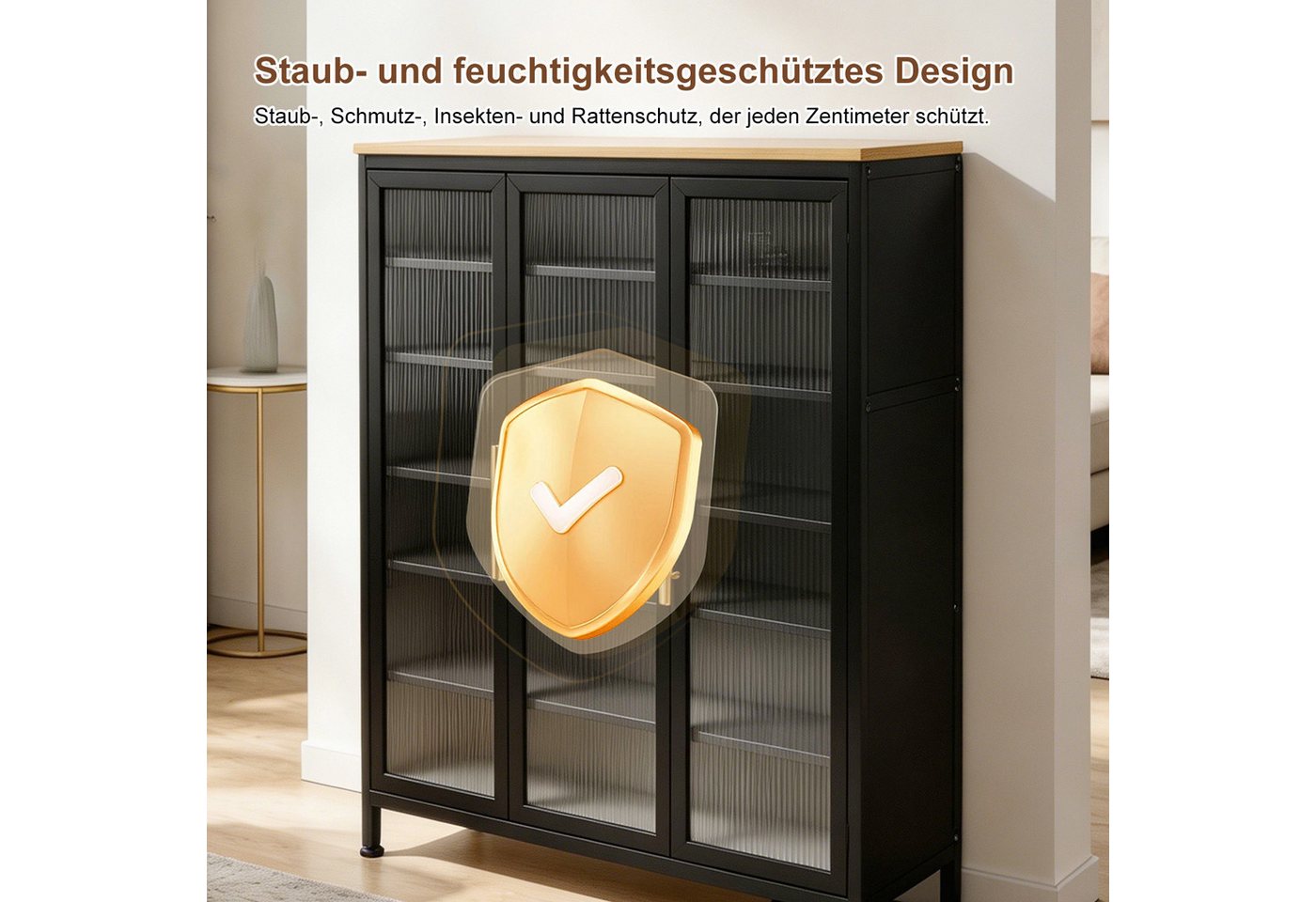 FOXSPORT Schuhschrank 7 Ebenen, mit verstellbaren Ablagen, 2- oder 3-türig (im Flur Diele, 32 cm tief) Schuhkommode mit Türen, Vitrinenschrank, Regalschrank – Bild 5 von 5