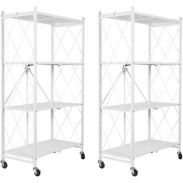 FOXSPORT Standregal mit Rollen, Mehrzweckregal, 1er-Packung, Komplett-Set, Traglast von 20 kg pro Ebene, mit 4/5 Ablagen, Lagerregal, Küchenregal, 72x37x163cm