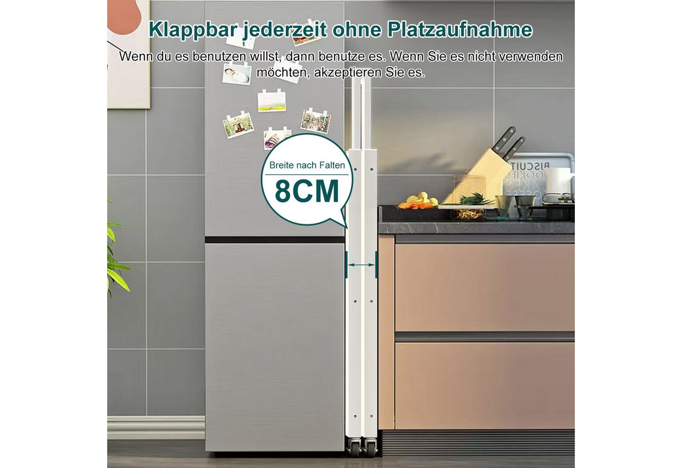 FOXSPORT Standregal mit Rollen, Mehrzweckregal, 1er-Packung, Komplett-Set, Traglast von 20 kg pro Ebene, mit 4/5 Ablagen, Lagerregal, Küchenregal, 72x37x163cm – Bild 5 von 5