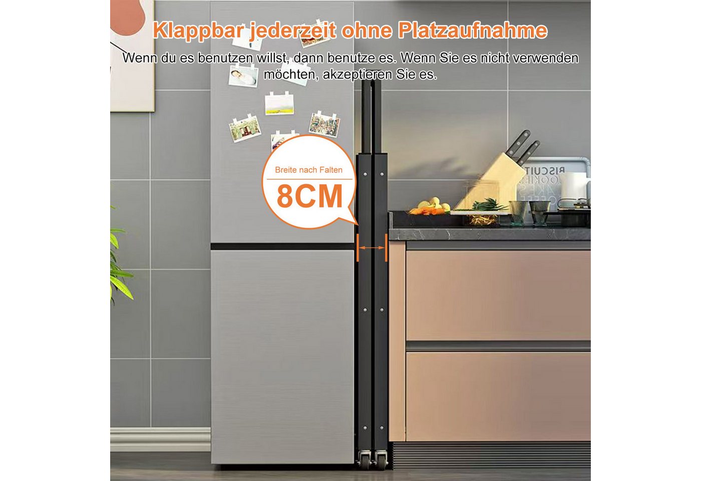FOXSPORT Standregal mit Rollen, Mehrzweckregal, 1er-Packung, Komplett-Set, Traglast von 20 kg pro Ebene, mit 4/5 Ablagen, Lagerregal, Küchenregal, 72x37x163cm – Bild 5 von 5