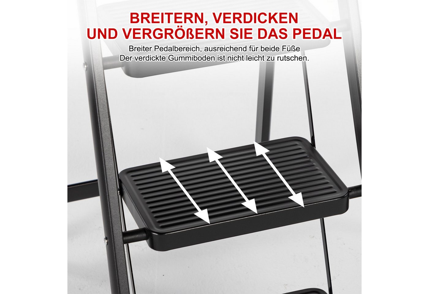 FOXSPORT Stehleiter ARK09, Trittleiter, Haushaltsleiter 3-5 Stufen, Klappleiter, Multifunktionsleiter, Arbeitsleiter klappbar, bis 150 kg, stabil – Bild 3 von 5