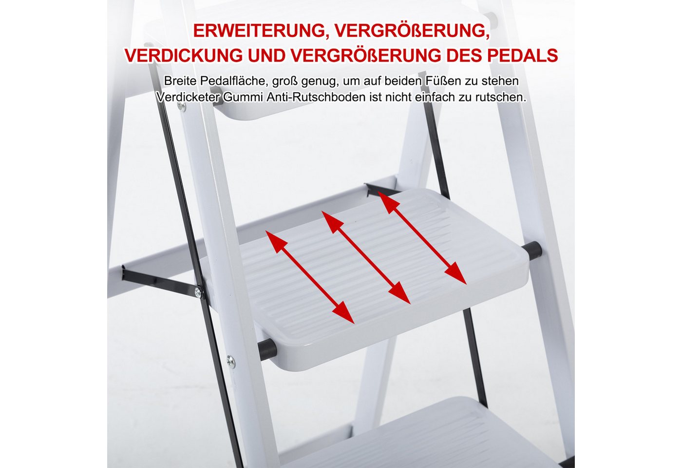 FOXSPORT Stehleiter ARK10, Trittleiter, Haushaltsleiter 3-5 Stufen, Klappleiter, Multifunktionsleiter, Arbeitsleiter klappbar, bis 150 kg, stabil – Bild 2 von 5