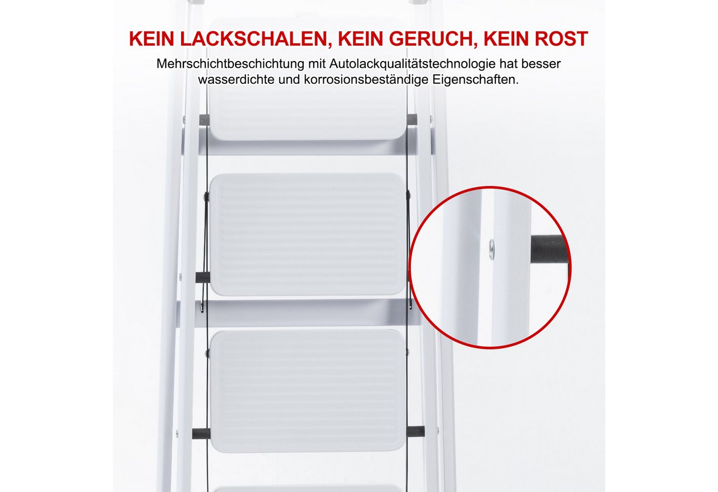 FOXSPORT Stehleiter ARK10, Trittleiter, Haushaltsleiter 3-5 Stufen, Klappleiter, Multifunktionsleiter, Arbeitsleiter klappbar, bis 150 kg, stabil – Bild 3 von 5