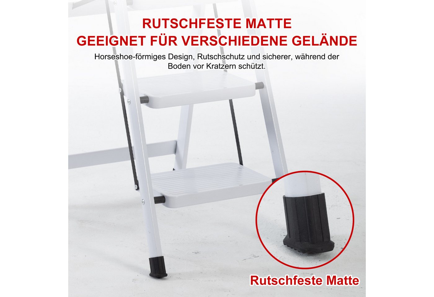 FOXSPORT Stehleiter ARK10, Trittleiter, Haushaltsleiter 3-5 Stufen, Klappleiter, Multifunktionsleiter, Arbeitsleiter klappbar, bis 150 kg, stabil – Bild 4 von 5