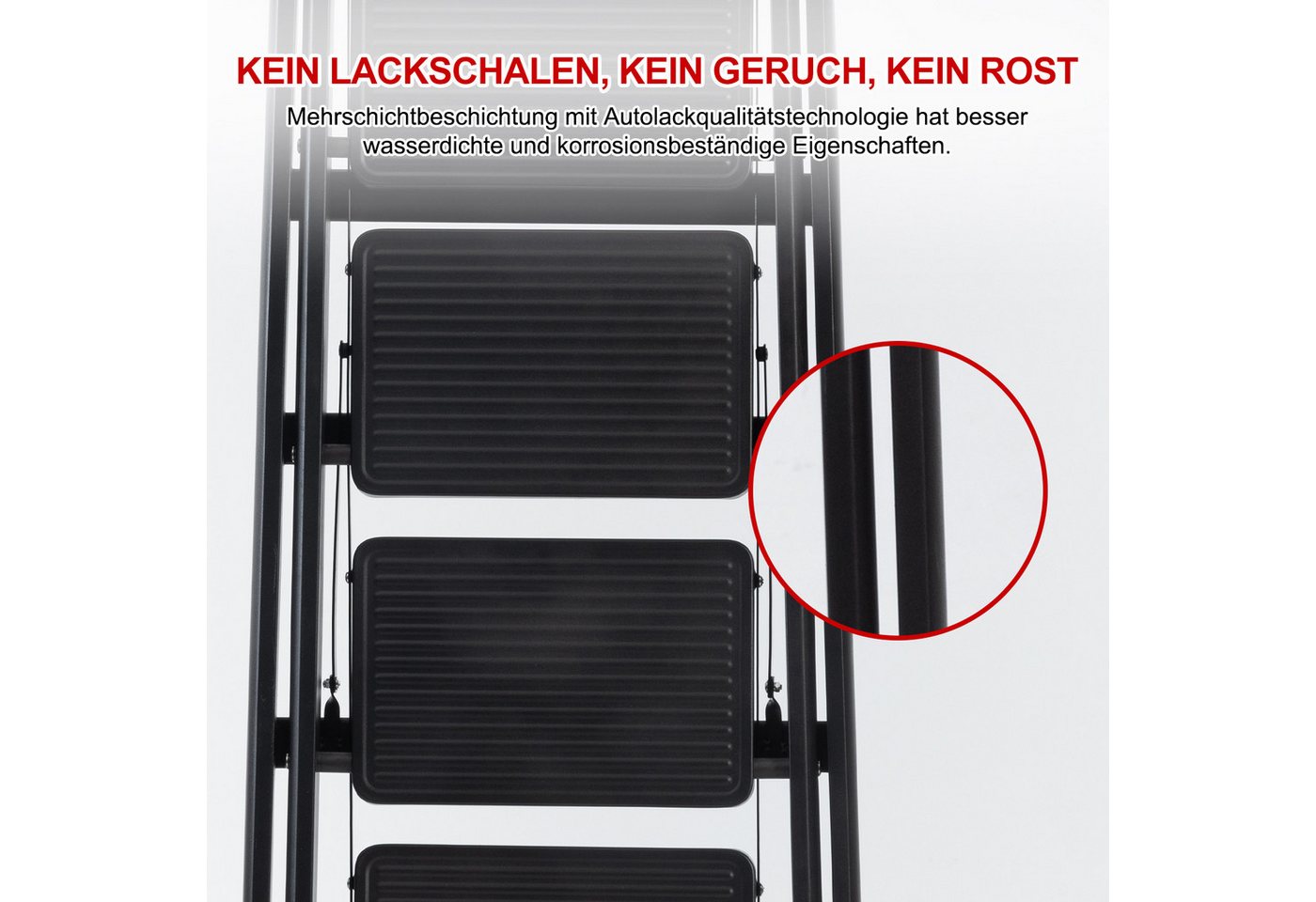 FOXSPORT Stehleiter ARK10, Trittleiter, Haushaltsleiter 3-5 Stufen, Klappleiter, Multifunktionsleiter, Arbeitsleiter klappbar, bis 150 kg, stabil – Bild 3 von 5
