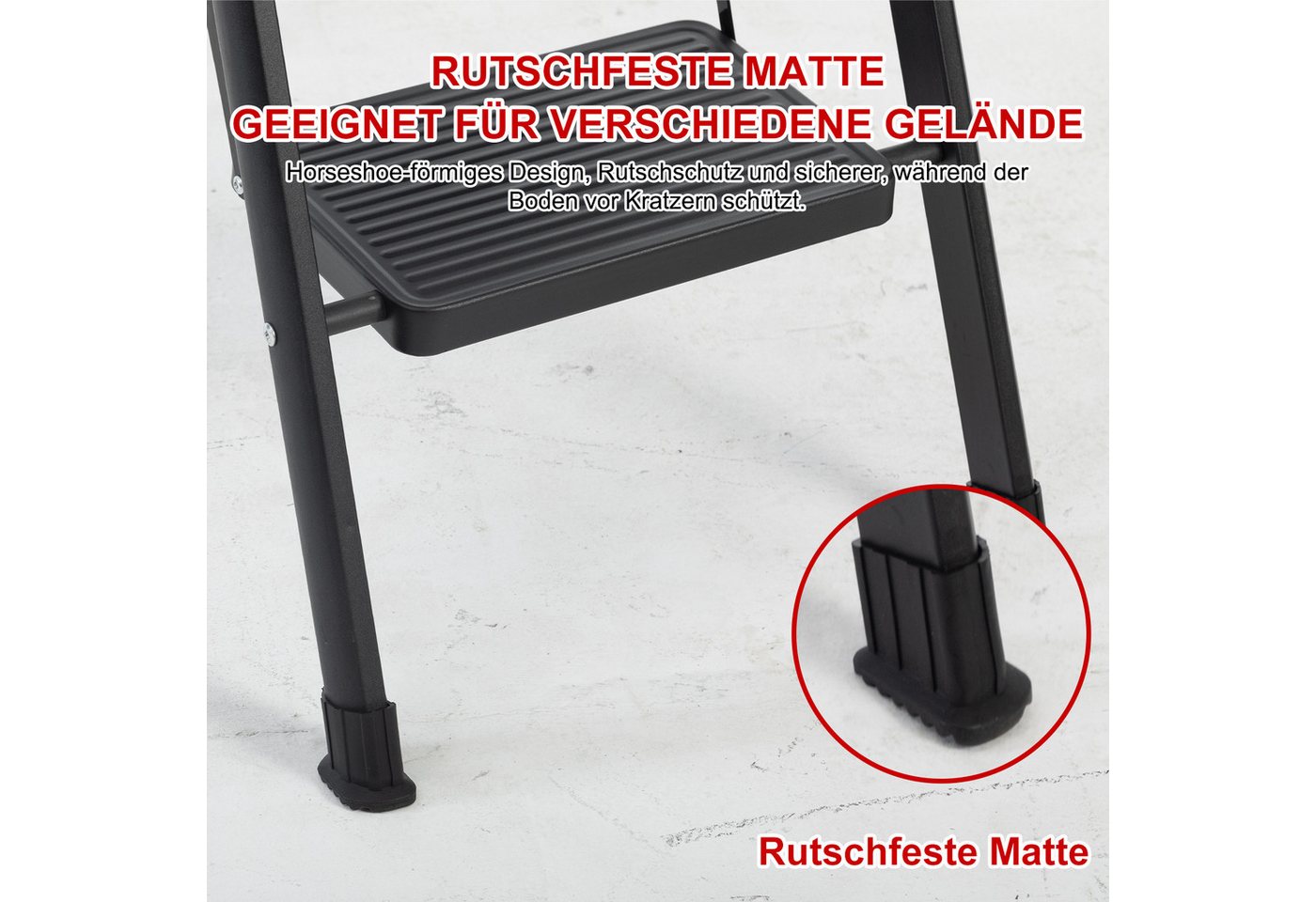 FOXSPORT Stehleiter ARK10, Trittleiter, Haushaltsleiter 3-5 Stufen, Klappleiter, Multifunktionsleiter, Arbeitsleiter klappbar, bis 150 kg, stabil – Bild 5 von 5