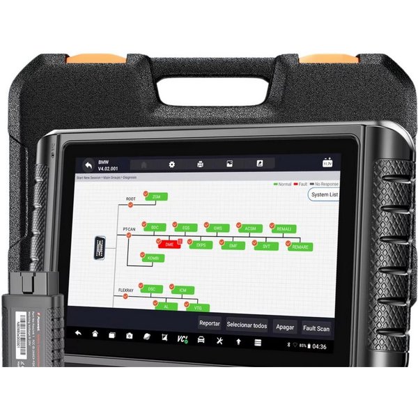 FOXWELL Kfz-Diagnosegerät Diagnosegerät mit 10,1" Touchscreen – OBD2 Scanner ECU-Codierung, IMMO, Komplett-Set