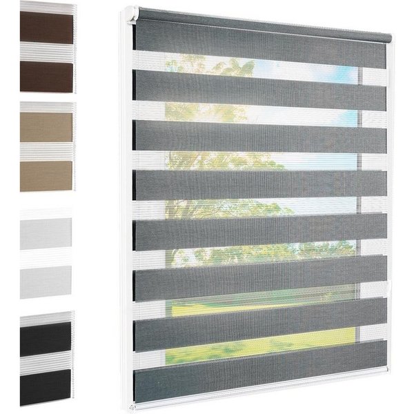 Doppelrollo Doppelrollo Klemmfix grau 50x140 cm, Foxx