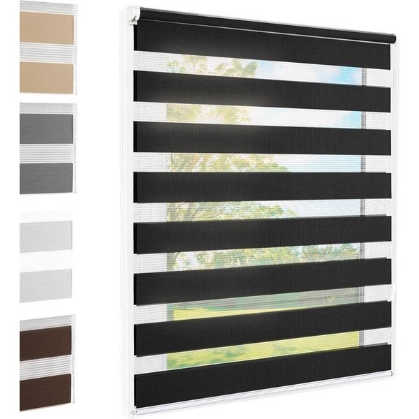 Doppelrollo Doppelrollo Klemmfix schwarz 55x140 cm, Foxx