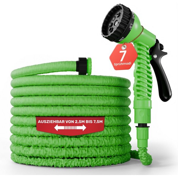 Foxx Gartenschlauch Gartenschlauch flexibel 7,5m grün
