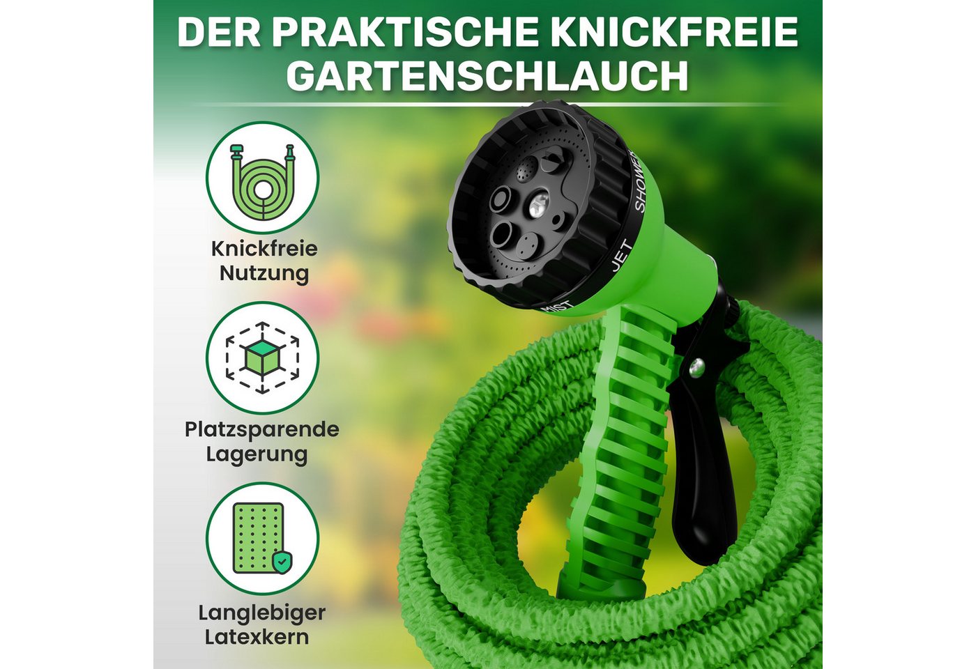 Foxx Gartenschlauch Gartenschlauch flexibel 7,5m grün – Bild 2 von 5