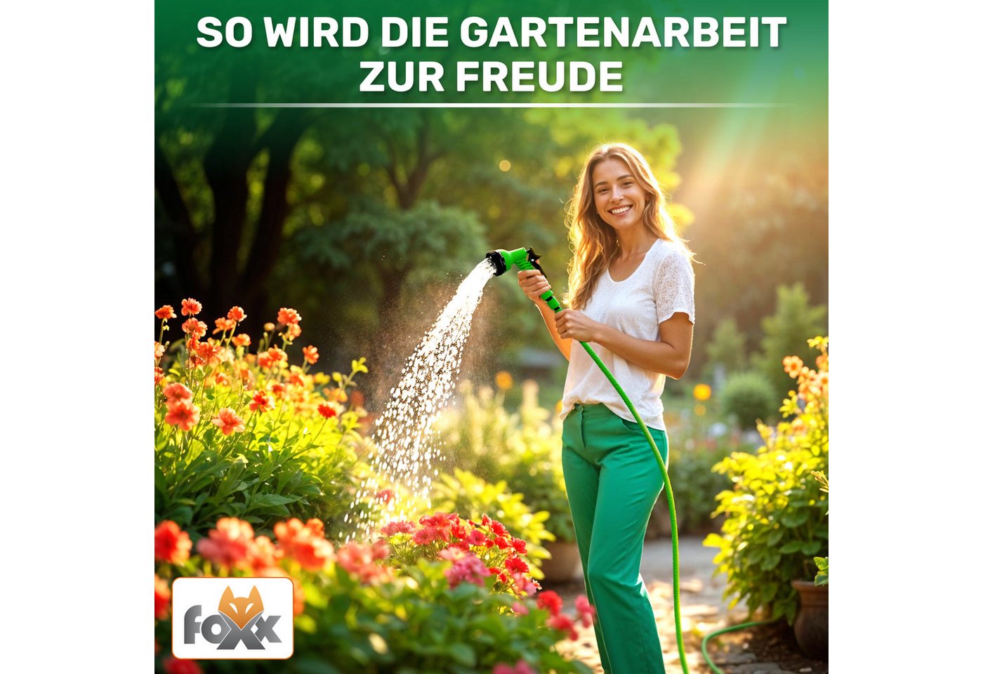 Foxx Gartenschlauch Gartenschlauch flexibel 7,5m grün – Bild 3 von 5