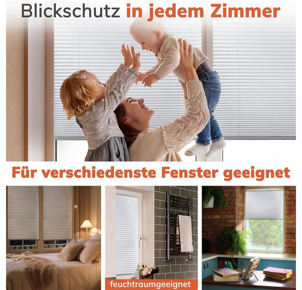 Foxx Plissee Plissee Klemmfix weiß 35x100 cm – Bild 2 von 5
