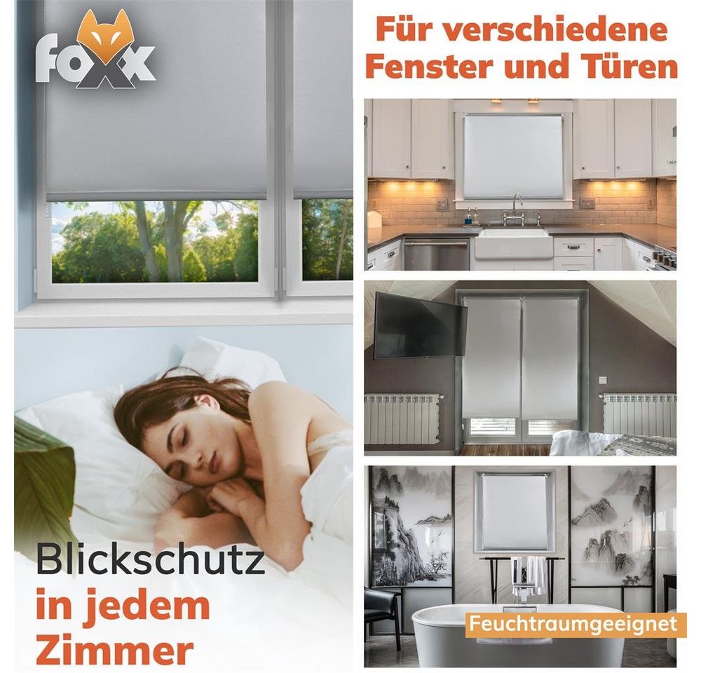 Seitenzugrollo Rollo Blackout creme 50x140, Foxx – Bild 2 von 5