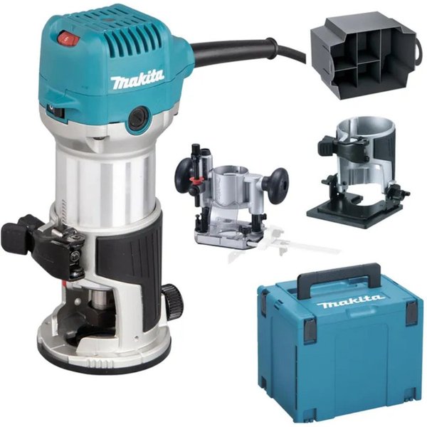 Makita Fräse Multifunktionsfräse »RT0702CX2J« im Makita Makpac Koffer Gr.4, (vielseitig einsetzbare Multifunktionsfräse), 710 W, 6/8 mm, Leerlaufdrehzahl, 10000