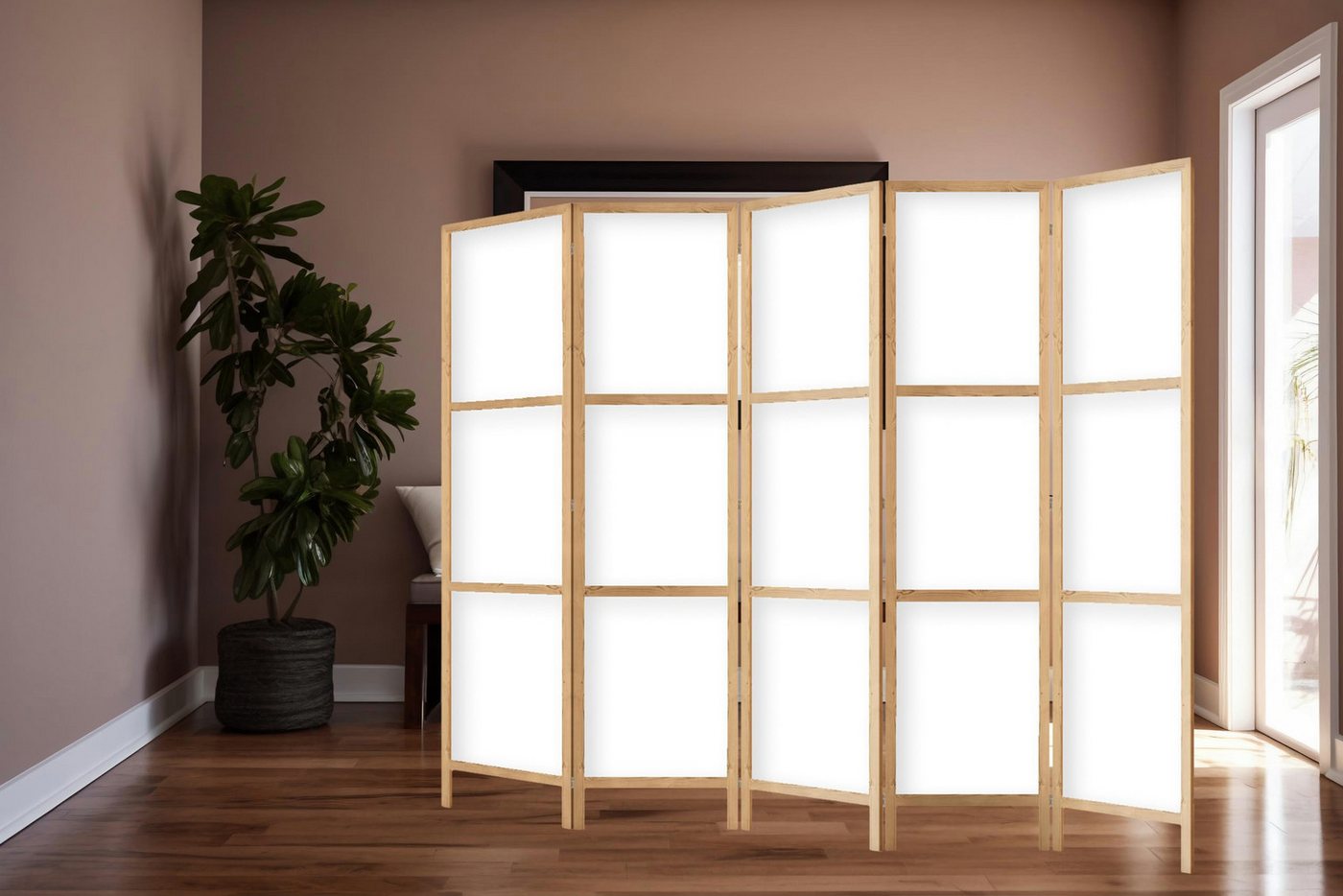 framed concept Paravent Raumteiler aus Holz, einseitig, im orientalischen Stil, 3-teilig: 135 x 172 cm oder 5-teilig: 225 x 172 cm – Bild 2 von 5