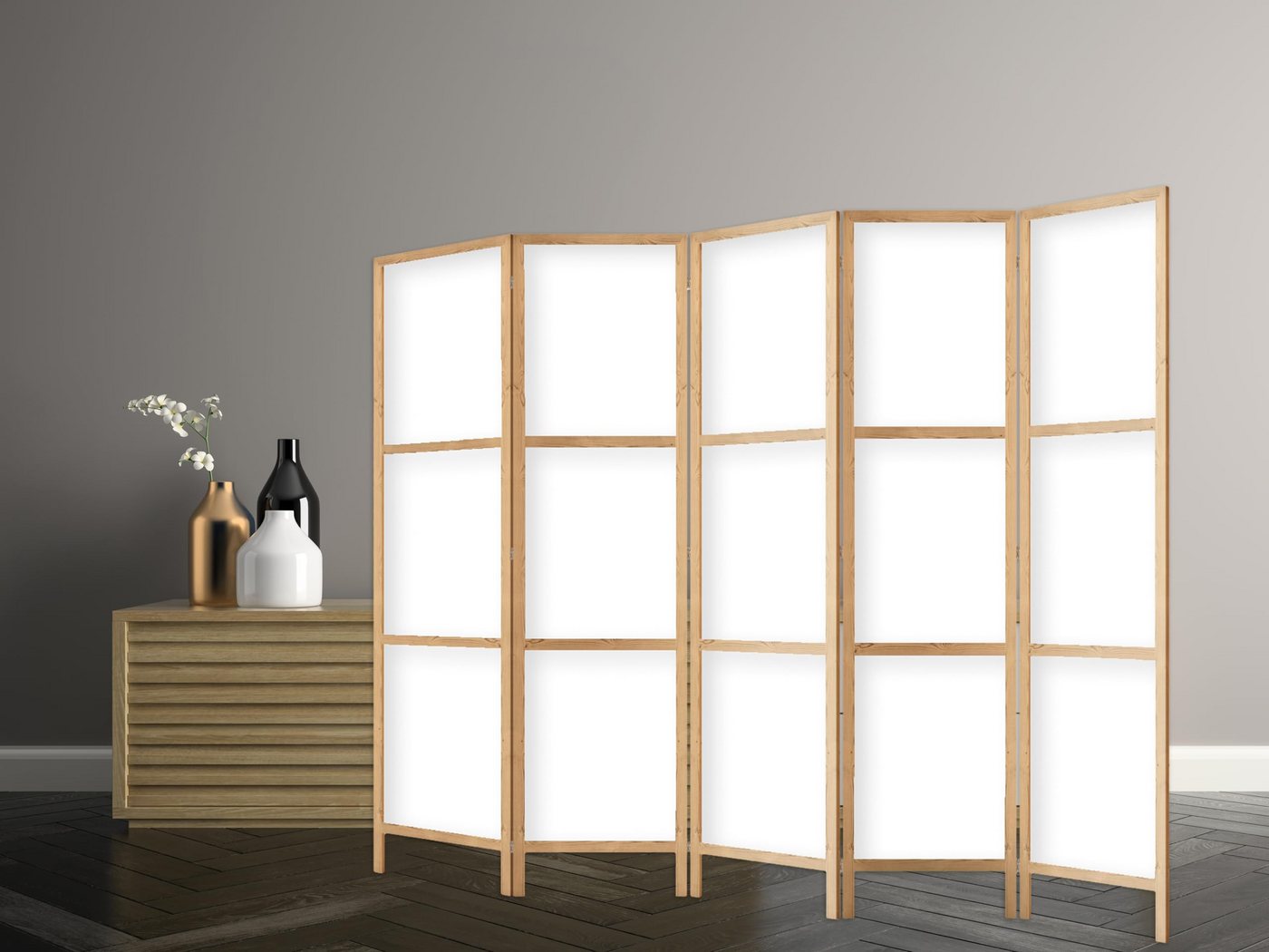 framed concept Paravent Raumteiler aus Holz, einseitig, im orientalischen Stil, 3-teilig: 135 x 172 cm oder 5-teilig: 225 x 172 cm – Bild 3 von 5