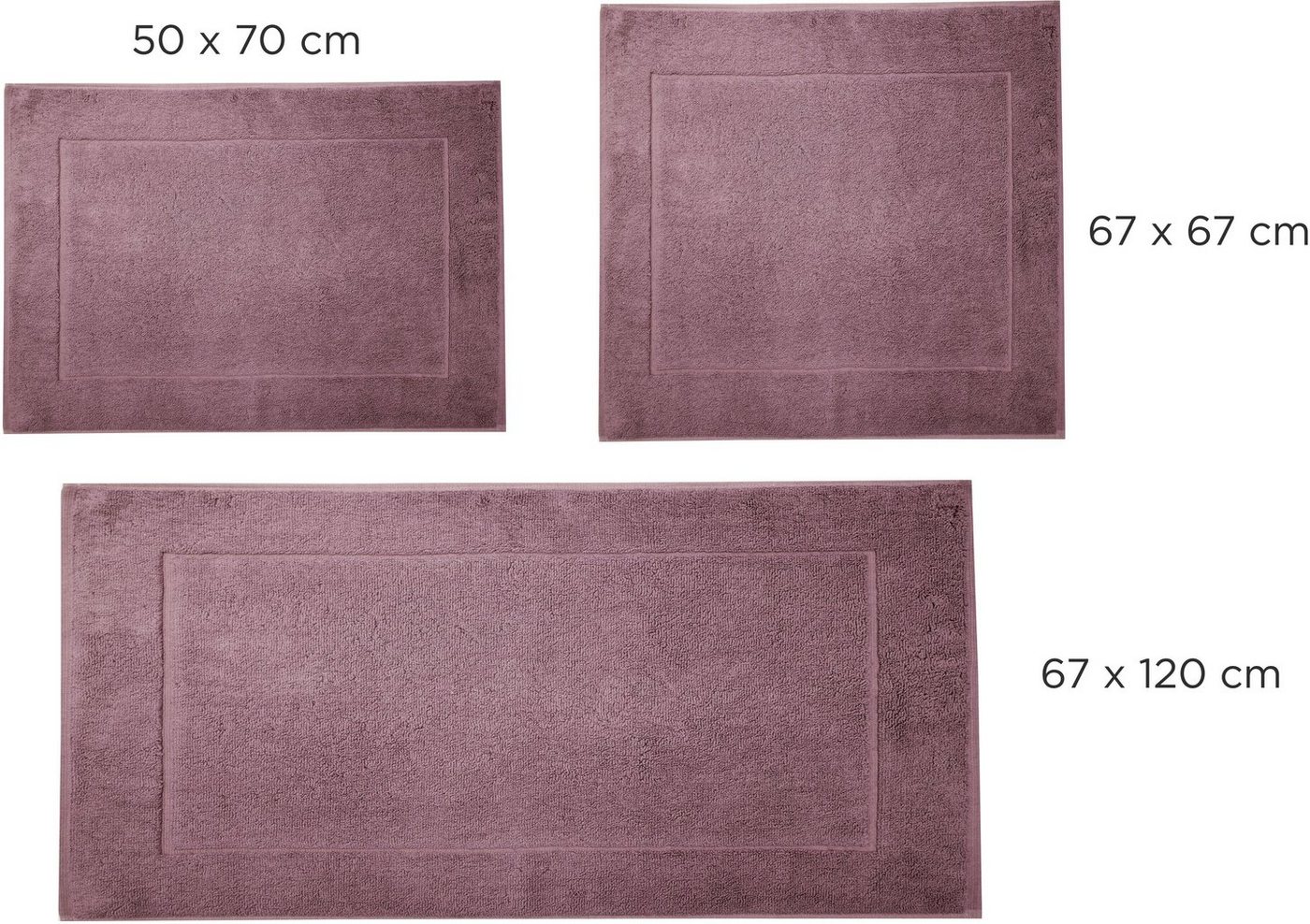 framsohn frottier Badematte Uni Basic Hotelmatte, Höhe 11 mm, schnell trocknend, beidseitig nutzbar, fußbodenheizungsgeeignet, Baumwolle, rechteckig, große Farb – Bild 3 von 4