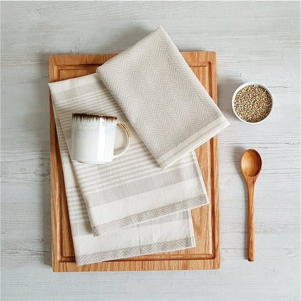 framsohn frottier Geschirrtuch Modern Living Fischgrät, (Set, 3-tlg), dichte Feinwebung, in Österreich hergestellt, 50x70 cm