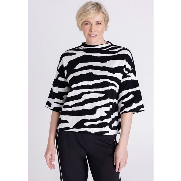 FRANK WALDER Strickpullover mit Animal-Print