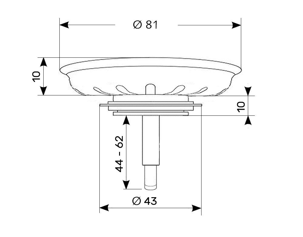 FRANKE Siebventil 3 1/2 Zoll Ablauf = Körbchen-Durchmesser ca. 81mm (133.0005.611) – Bild 3 von 5