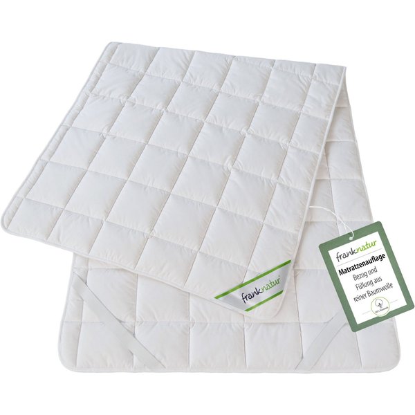 franknatur, Topper Unterbett Baumwolle, Baumwolle, Auflage aus reiner Baumwolle