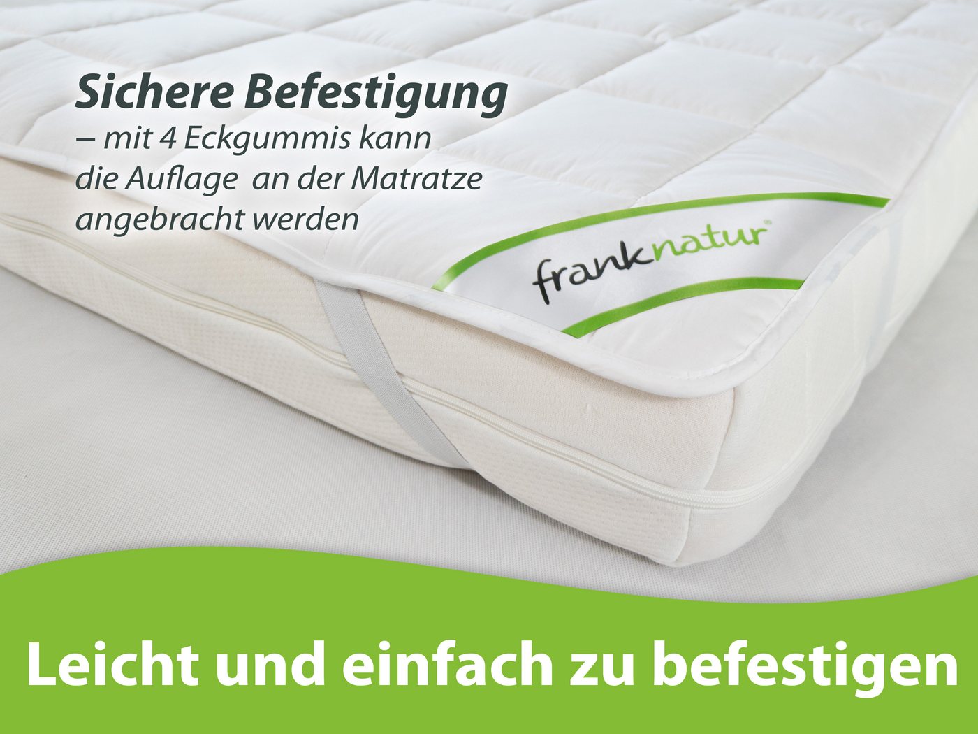 franknatur, Topper Unterbett Baumwolle, Baumwolle, Auflage aus reiner Baumwolle – Bild 3 von 5