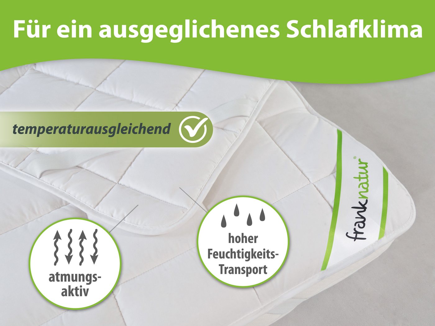 franknatur, Topper Unterbett Baumwolle, Baumwolle, Auflage aus reiner Baumwolle – Bild 4 von 5