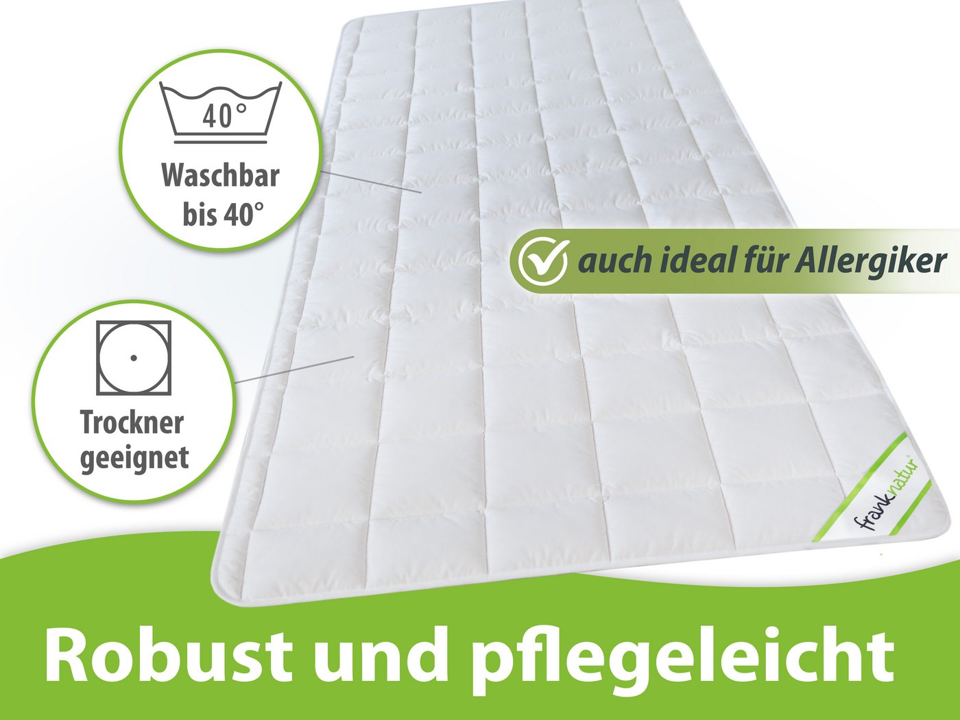 franknatur, Topper Unterbett Baumwolle, Baumwolle, Auflage aus reiner Baumwolle – Bild 5 von 5