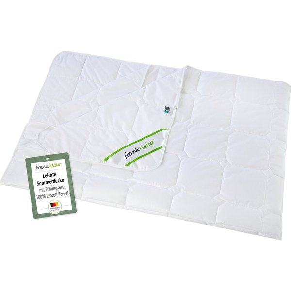 franknatur Kinderbettdecke Sommerdecke Lyocell, Füllung: 100% Lyocell/Tencel®, Bezug: 100% Baumwolle, extraleichte Sommerdecke für Kinder