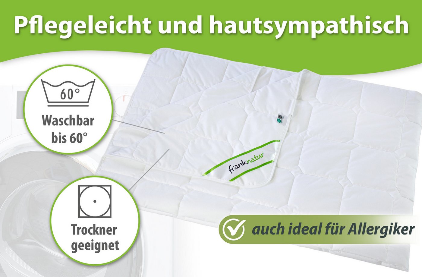 franknatur Kinderbettdecke Sommerdecke Lyocell, Füllung: 100% Lyocell/Tencel®, Bezug: 100% Baumwolle, extraleichte Sommerdecke für Kinder – Bild 2 von 5