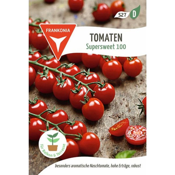 FRANKONIA Gemüsesamen Cocktailtomate, Supersweet 100 F1 Saatgut Tomaten Samen, Solanum lycopersicum