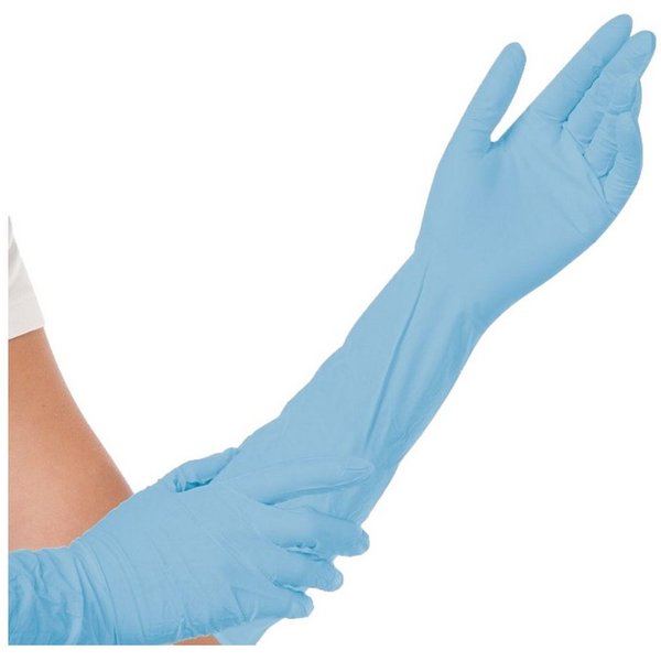 Franz Mensch Nitril-Handschuhe Hygostar "Extra Safe Superlong", Blau, 50 Stück extra lang