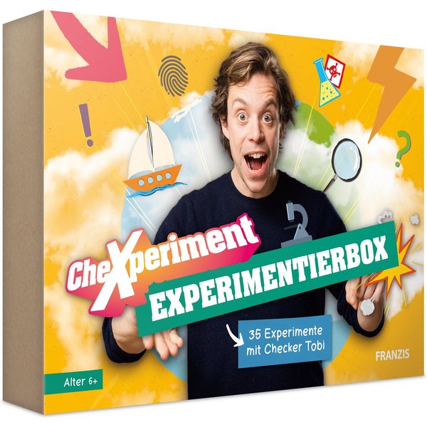 Franzis Experimentierkasten CheXperiment Experimentierbox mit Checker Tobi, (35-tlg)