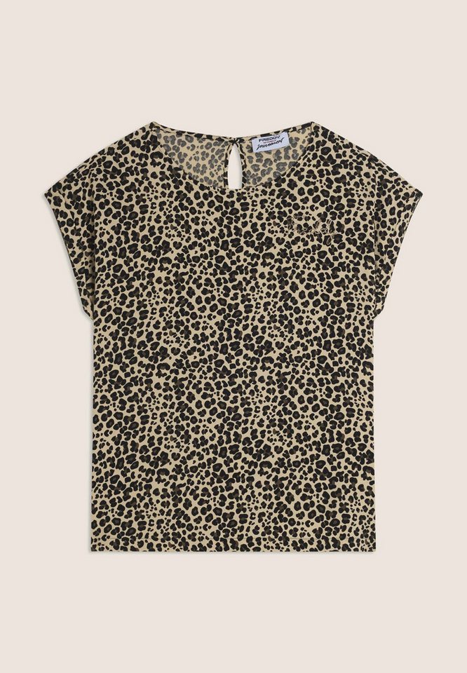 Freddy Rundhalsshirt mit allover Leoprint und Glitzerlogo – Bild 5 von 5