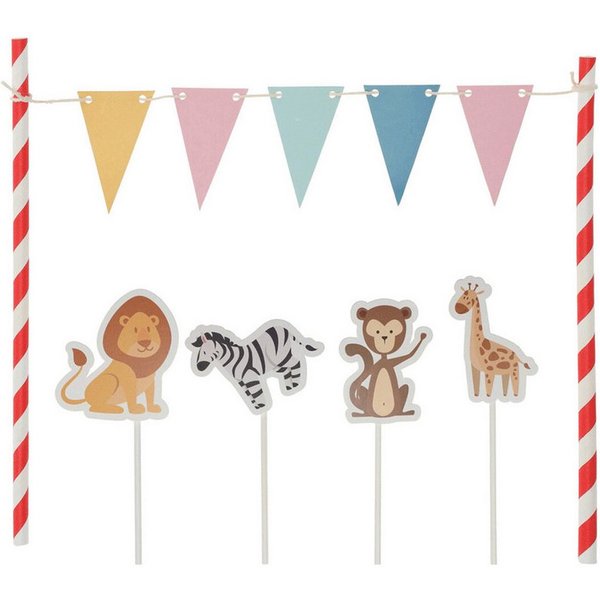 Free & Easy Tortenstecker, Cake Topper Tiere Bunt Mix